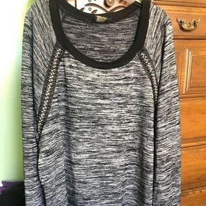 Black and white long sleeve with sparkle detail